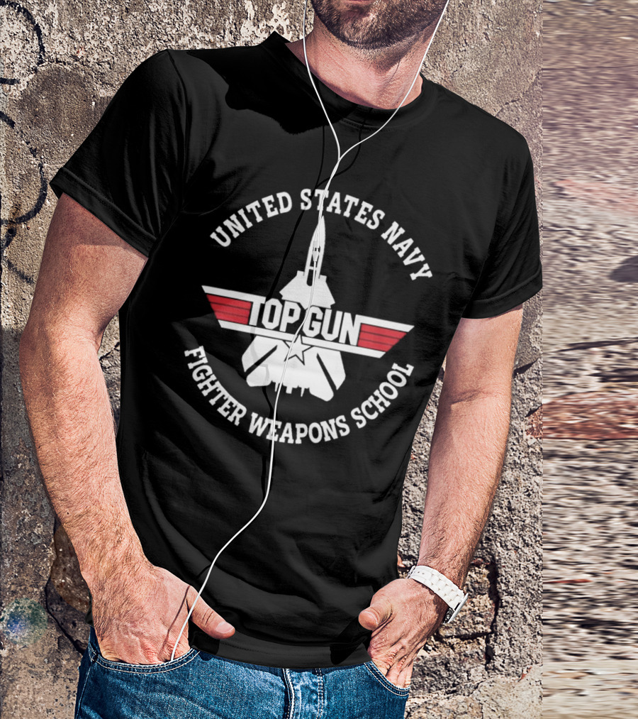 United States Navy Fighter Weapons School Top Gun Jet Emblem T-Shirt