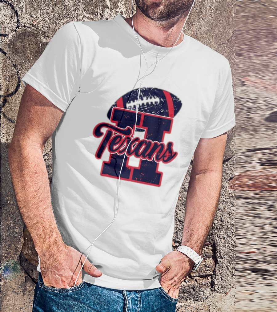 Retro Vintage Texans Football H Logo With Football T-Shirt