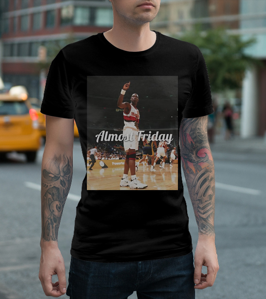 Dikembe Mutombo Houston Rockets Basketball Almost Friday T-Shirt