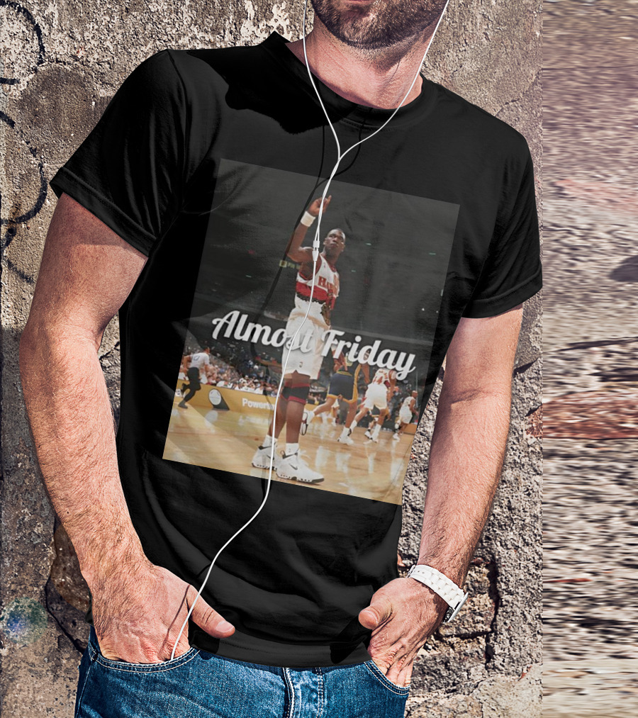 Dikembe Mutombo Houston Rockets Basketball Almost Friday T-Shirt