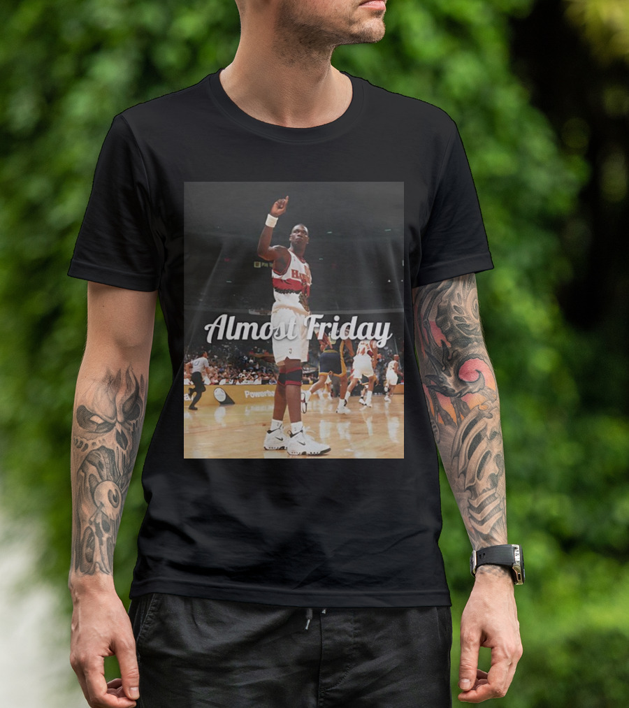 Dikembe Mutombo Houston Rockets Basketball Almost Friday T-Shirt