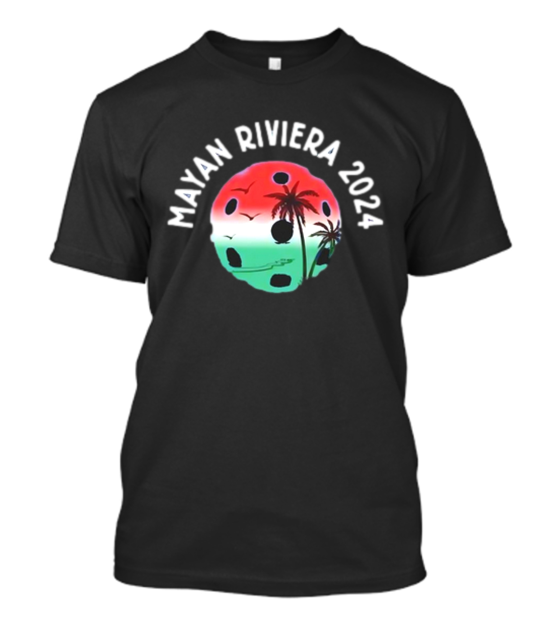 Mayan Riviera 2024 Pickleball Tropical Palms And Sunset T-Shirt