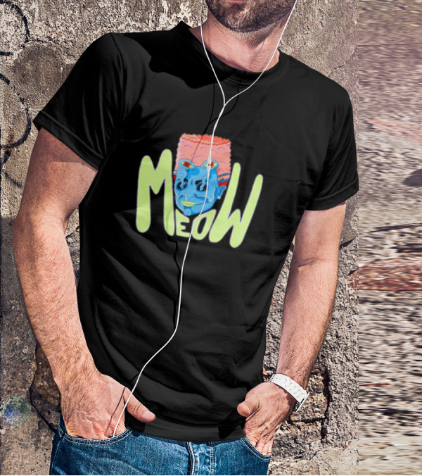 Meow Not Gary Snail Man Cartoon Multicolored Text And Unique Character T-Shirt