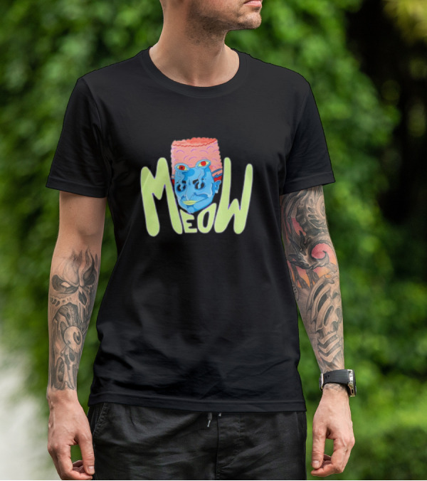 Meow Not Gary Snail Man Cartoon Multicolored Text And Unique Character T-Shirt