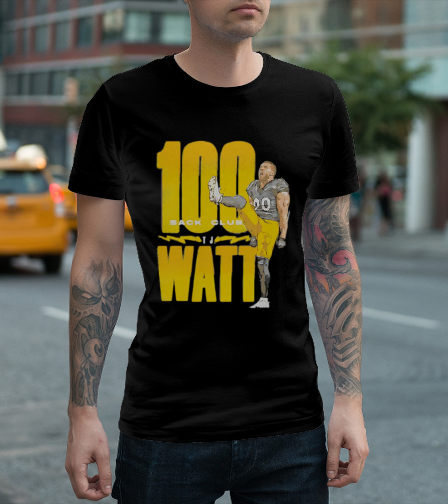 TJ Watt 100 Sack Club Pittsburgh Steelers NFL Football Vintage T-Shirt