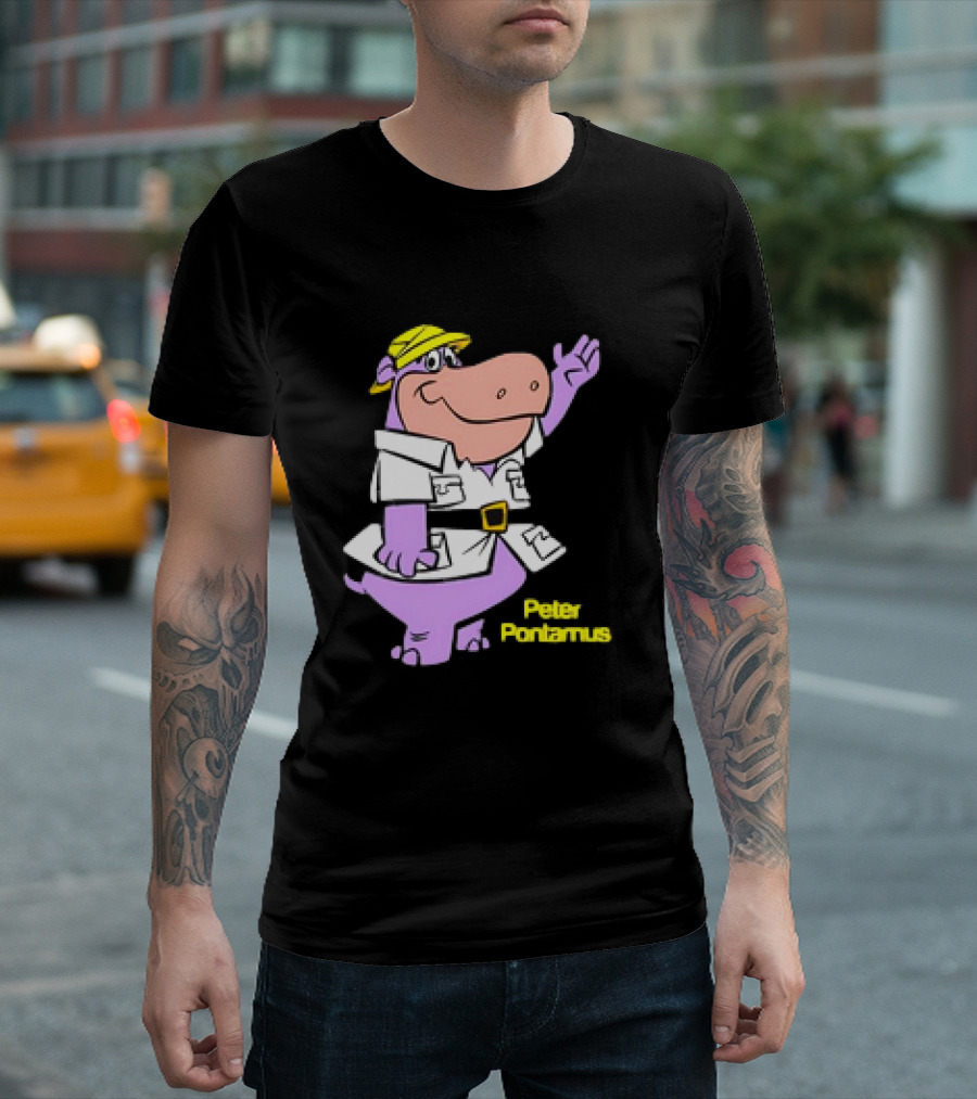 Peter Pontamus Cartoon Cute Hippo Safari T-Shirt