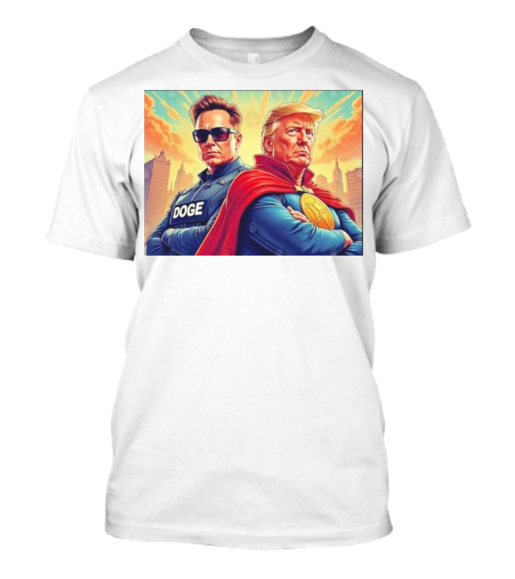 Doge Meme Elon Musk Trump Superhero T-Shirt