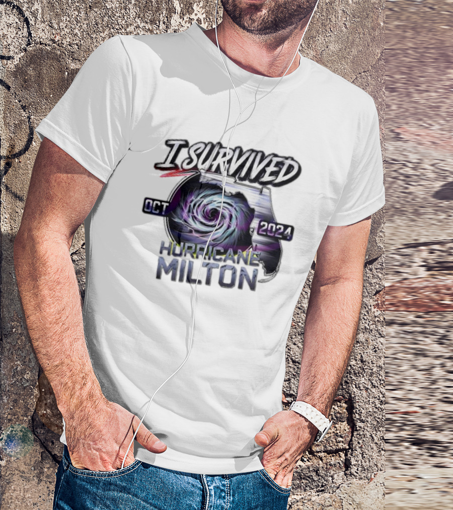 I Survived Hurricane Milton October 2024 Florida Map T-Shirt