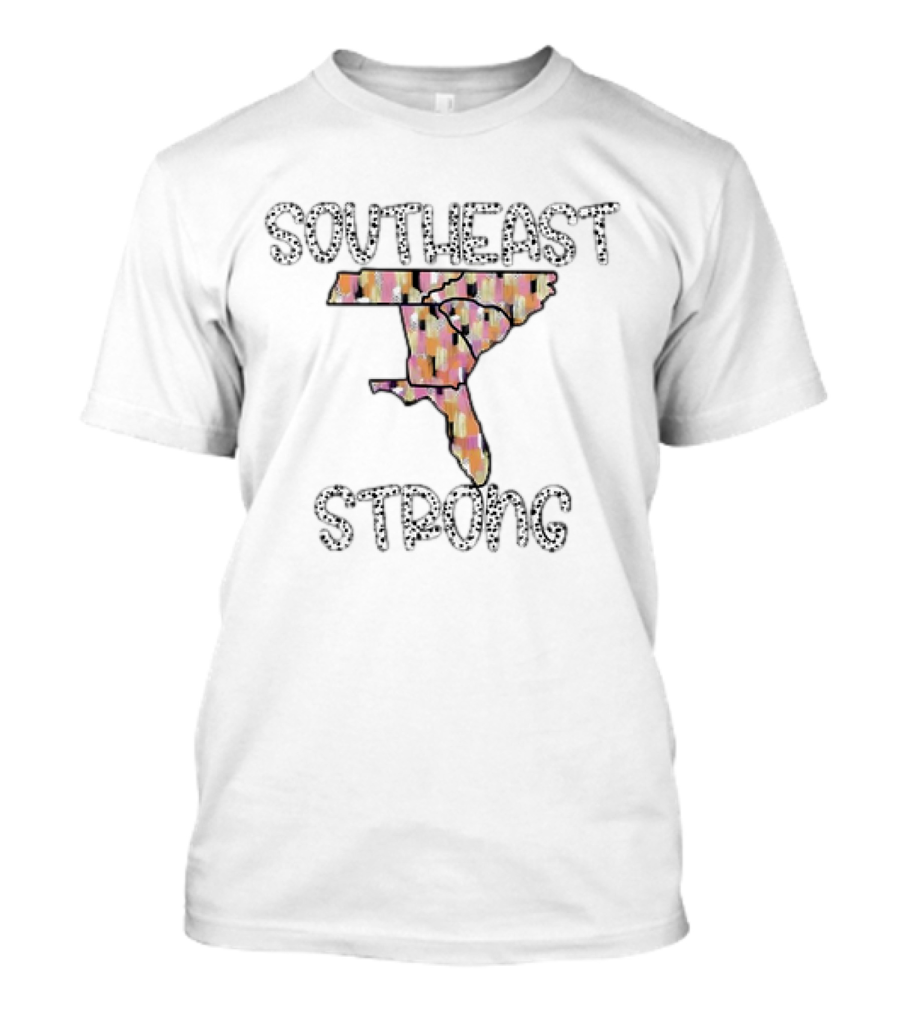 Southeast Strong Cowhide Pattern Vintage Map T-Shirt