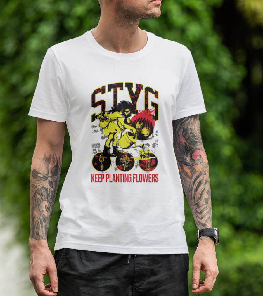STYG Keep Planting Flowers Watering Can Explosion T-Shirt