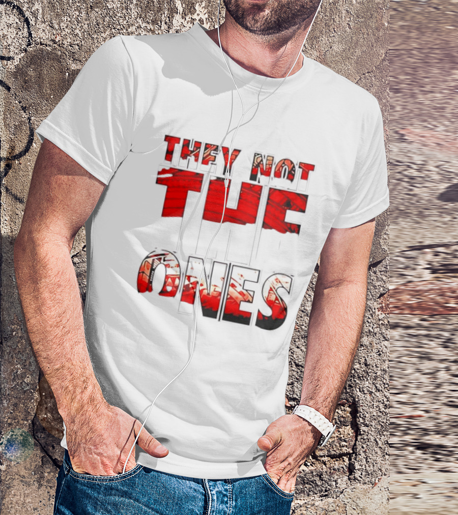 They Not The Ones WWE Red Pattern Text T-Shirt