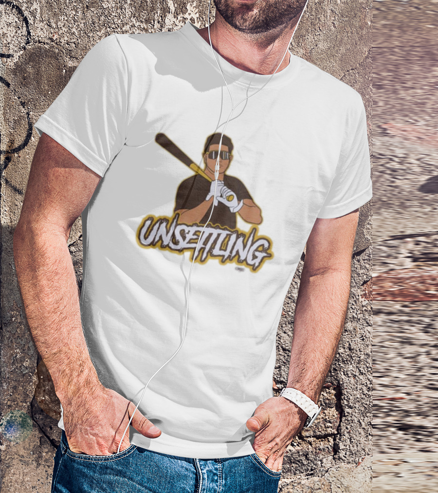 Unsettling Baseball Player With Bat And Gloves T-Shirt