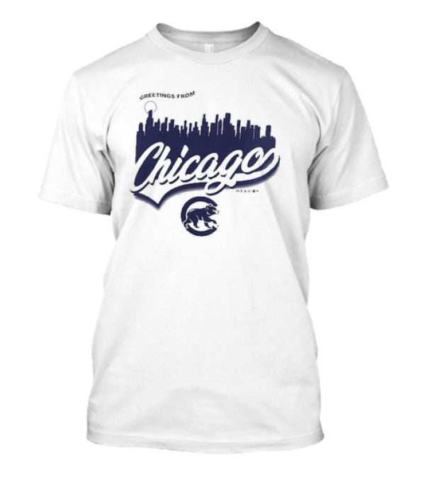 Greetings From Chicago Skyline Cubs T-Shirt