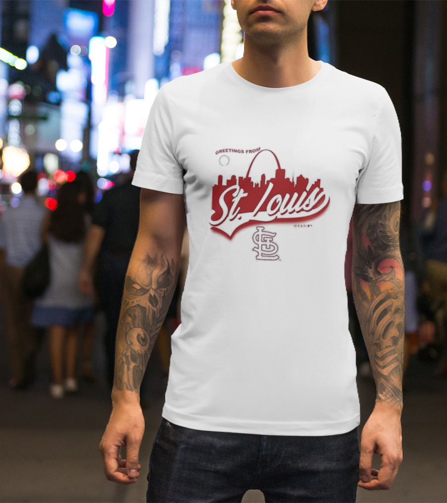 Greetings From St. Louis Cardinals Skyline STL T-Shirt