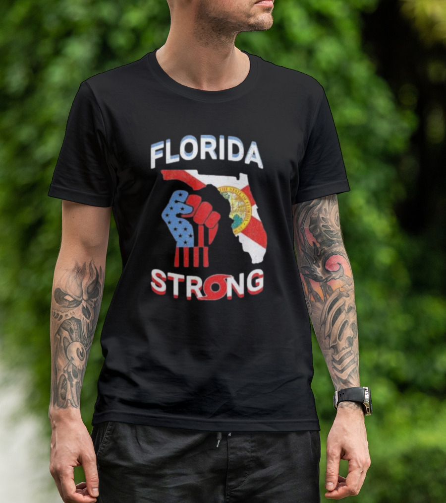 Florida Strong Pride Support Floridians State Flag Fist T-Shirt