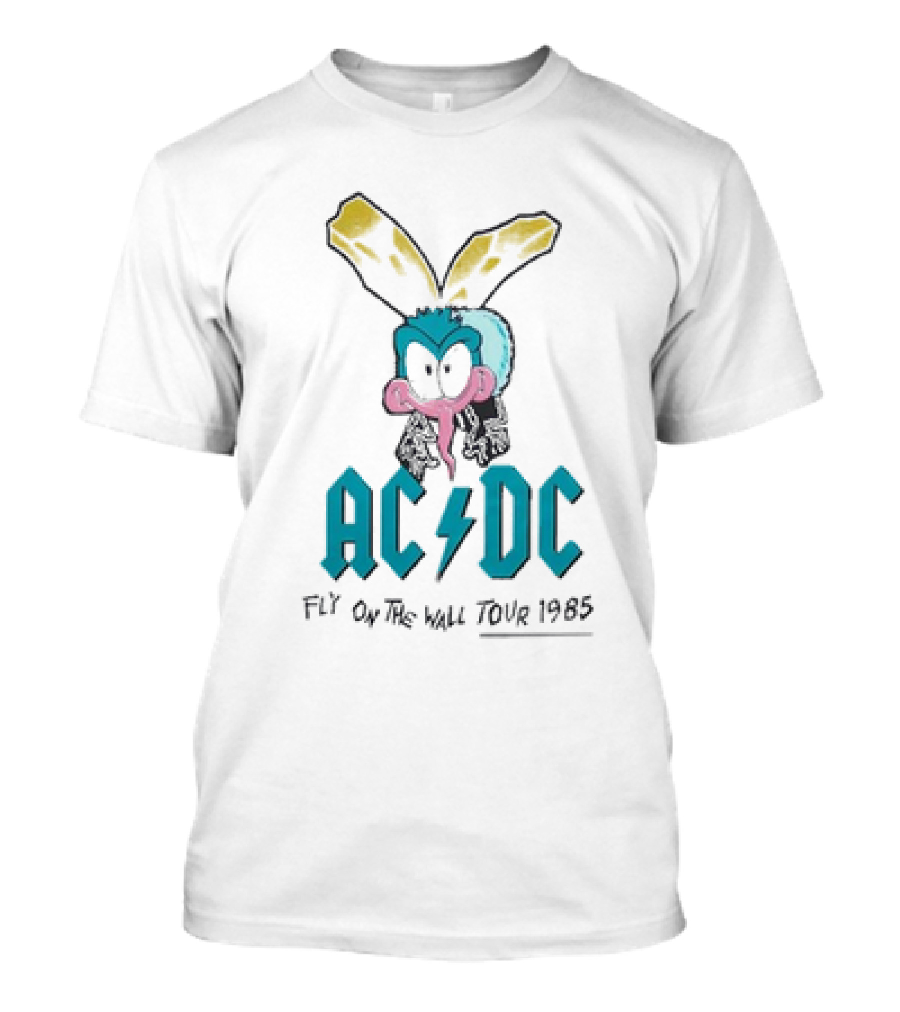 AC-DC Fly On The Wall Tour 1985 Cartoon Fly T-Shirt