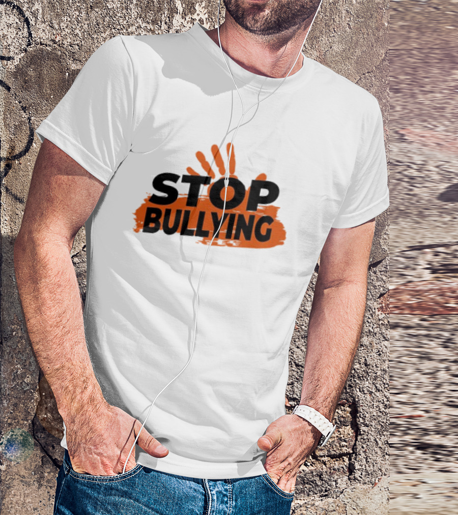 Eudy Stop Bullying Handprint Message T-Shirt