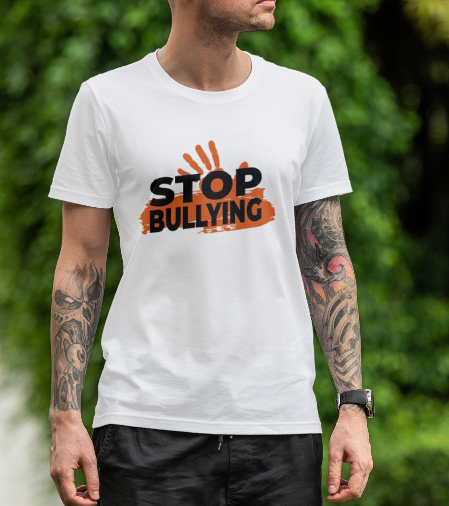 Eudy Stop Bullying Handprint Message T-Shirt
