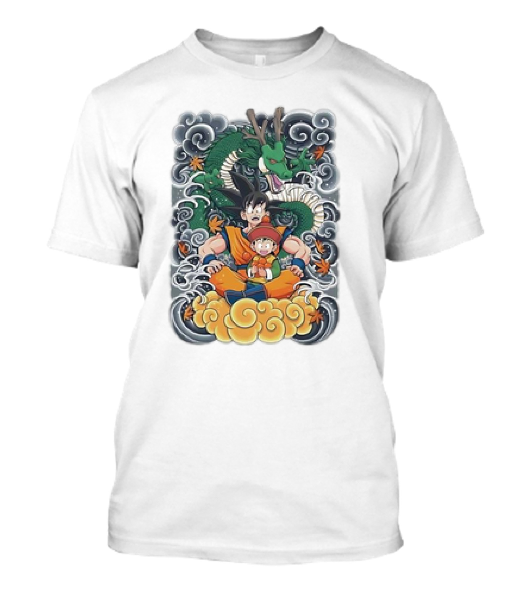 Dragon With Goku And Gohan Anime Cloud Adventure T-Shirt