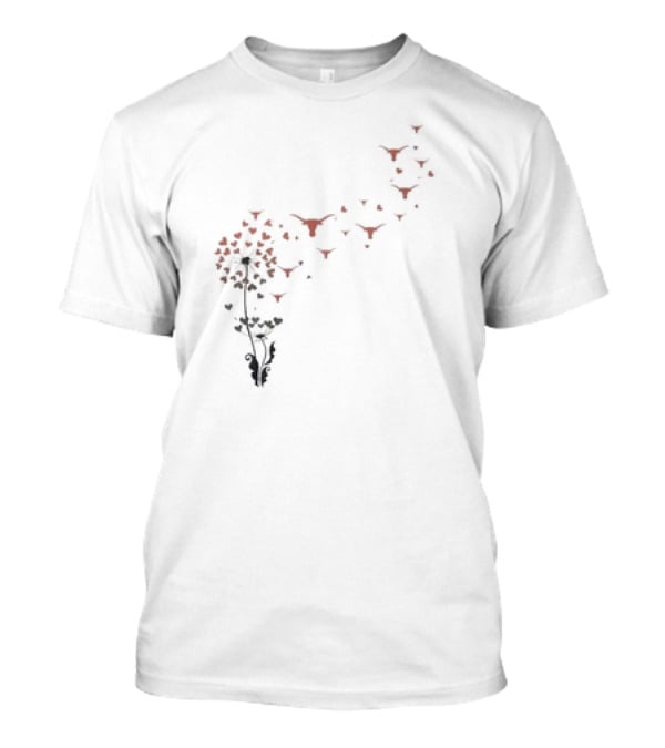 Texas Longhorns Dandelion Flower Logo Blossoms T-Shirt