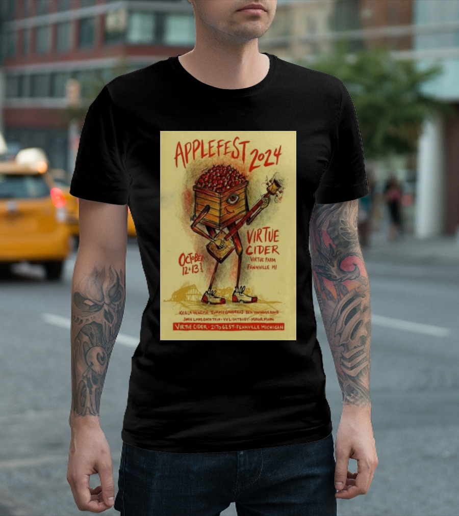 Applefest 2024 October 12-13 Virtue Cider Virtue Farm Fennville MI T-Shirt
