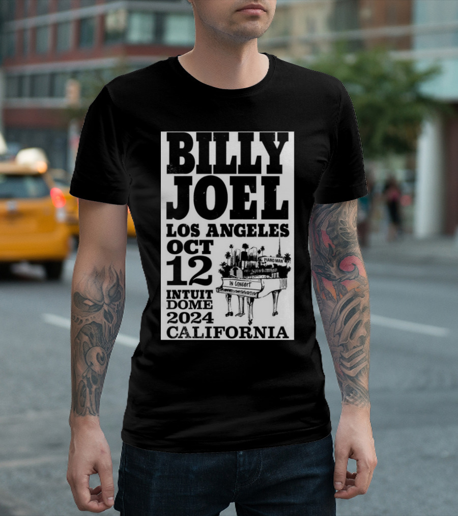 Billy Joel Los Angeles Oct 12 Intuit Dome 2024 California Piano Man In Concert T-Shirt