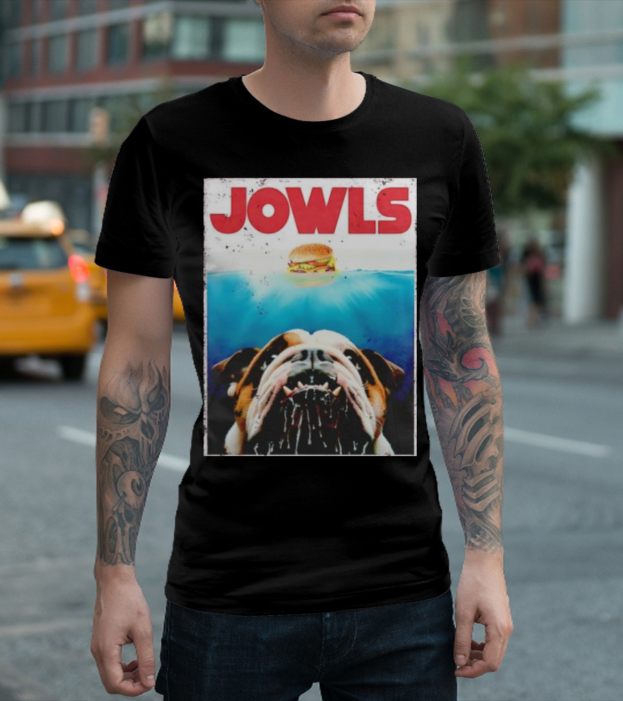 Jowls English Bulldog Burger Bully Dog Mom Dad T-Shirt