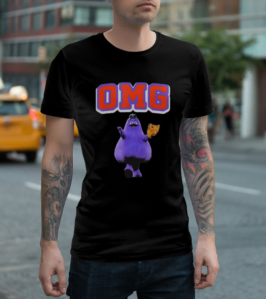 OMG Grimace New York Yankees Catcher T-Shirt