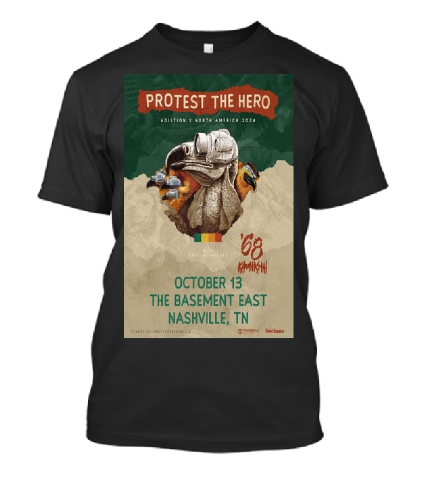 Protest The Hero Volition North America 2024 October 13 The Basement East Nashville TN Special Guests '68 T-Shirt