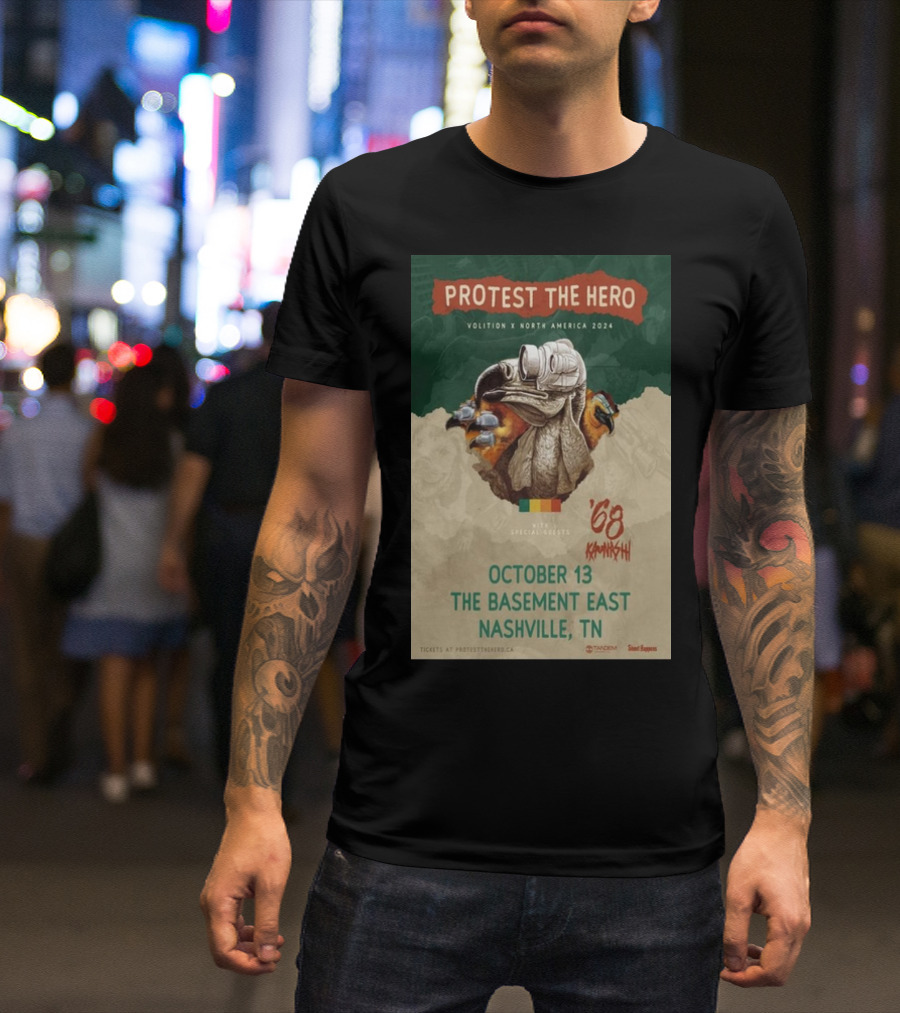 Protest The Hero Volition North America 2024 October 13 The Basement East Nashville TN Special Guests '68 T-Shirt