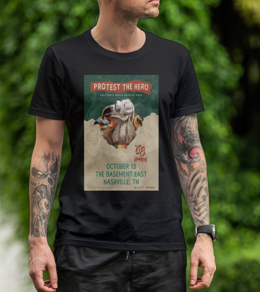 Protest The Hero Volition North America 2024 October 13 The Basement East Nashville TN Special Guests '68 T-Shirt