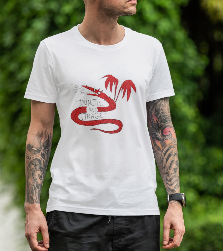 Dunjins And Jragens Fire-Breathing Red Serpent With Wings T-Shirt