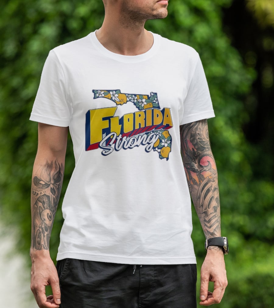 Florida Strong State Outline Orange Blossom T-Shirt