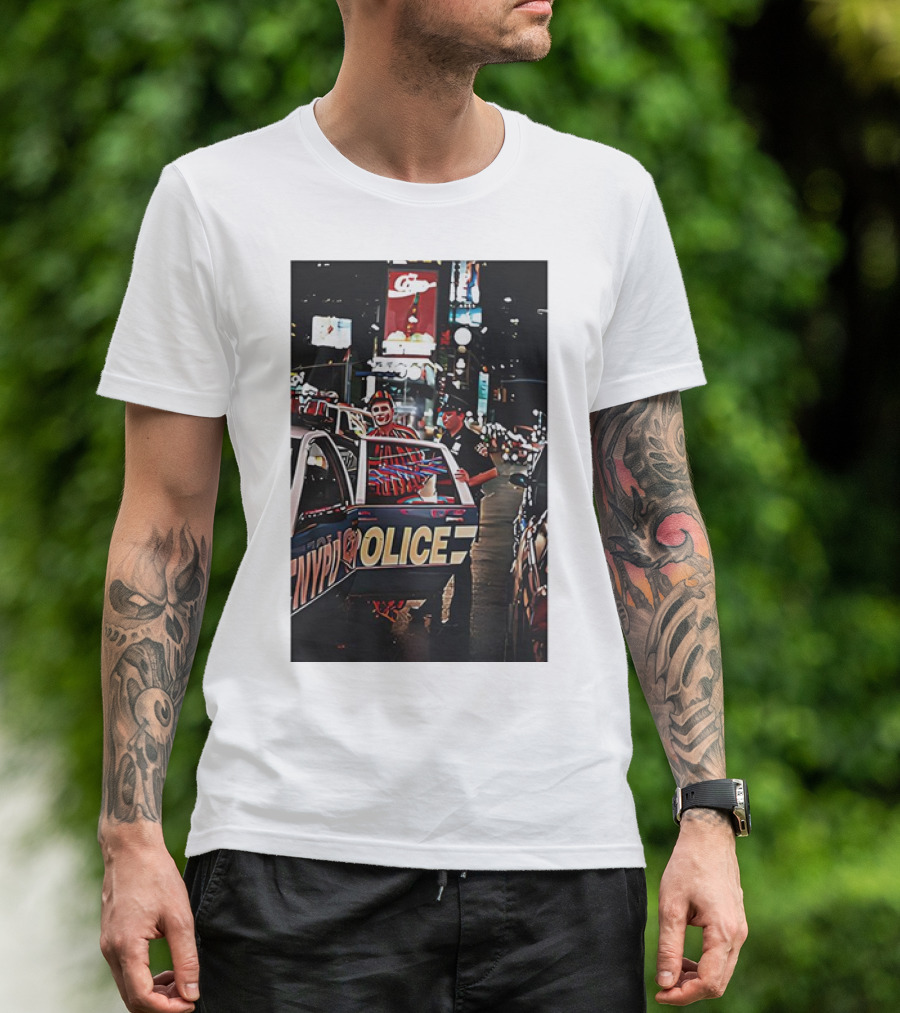 Tough Town For A Clown NYPD Police Car Scene T-Shirt