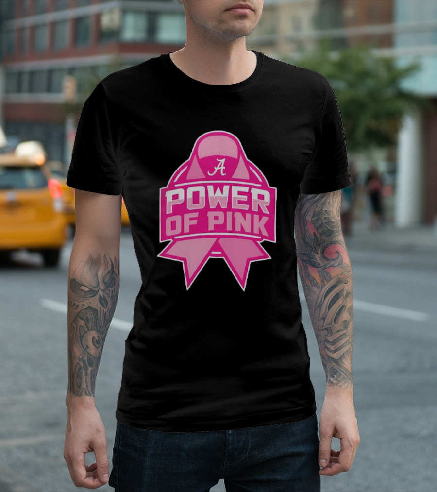 Alabama Crimson Tide Power Of Pink Ribbon T-Shirt