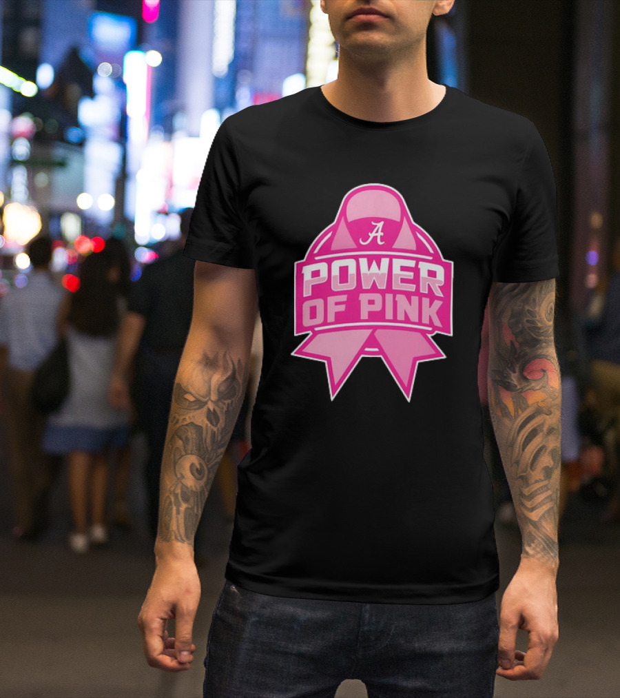 Alabama Crimson Tide Power Of Pink Ribbon T-Shirt