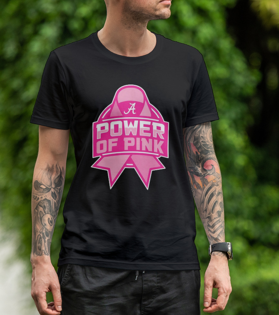 Alabama Crimson Tide Power Of Pink Ribbon T-Shirt