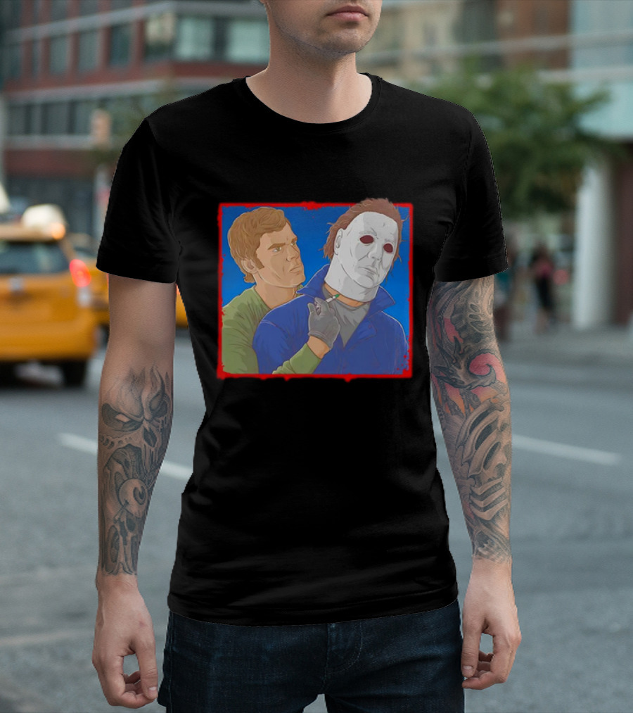 Dexter Morgan Versus Michael Myers Halloween Showdown T-Shirt