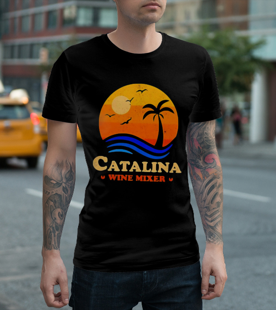 Step Brothers Catalina Wine Mixer Vintage Sunset Palm Island T-Shirt