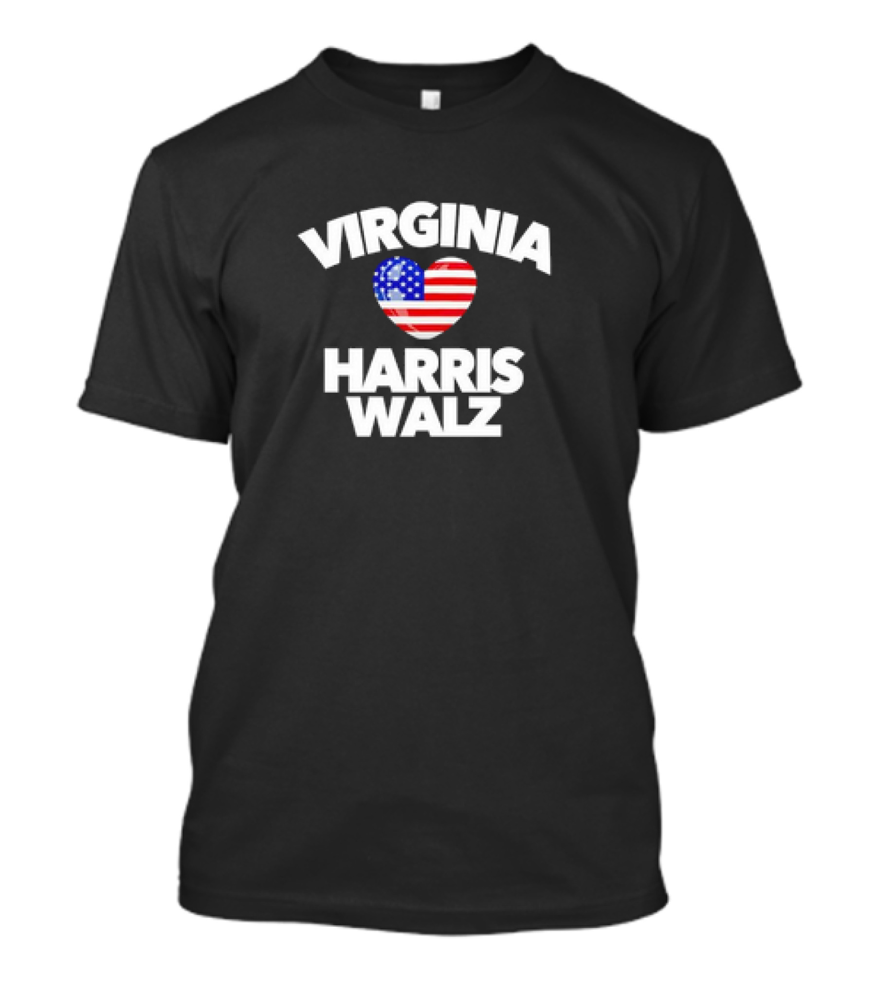 Virginia Heart Harris Walz US Flag America Vote Richmond Norfolk T-Shirt
