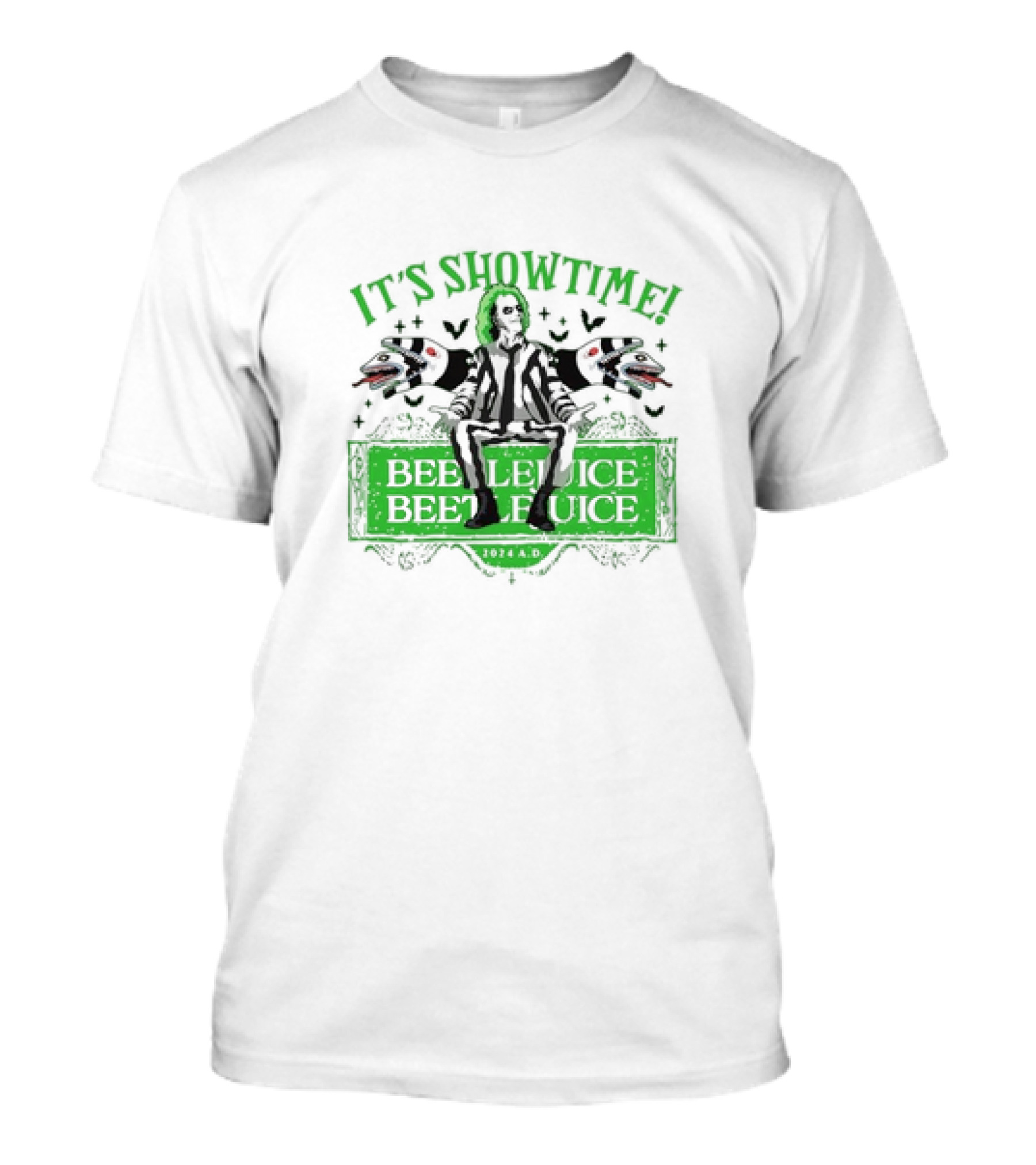 Beetlejuice Beetlejuice It's Showtime 2024 A.D. Funny Halloween Movie T-Shirt
