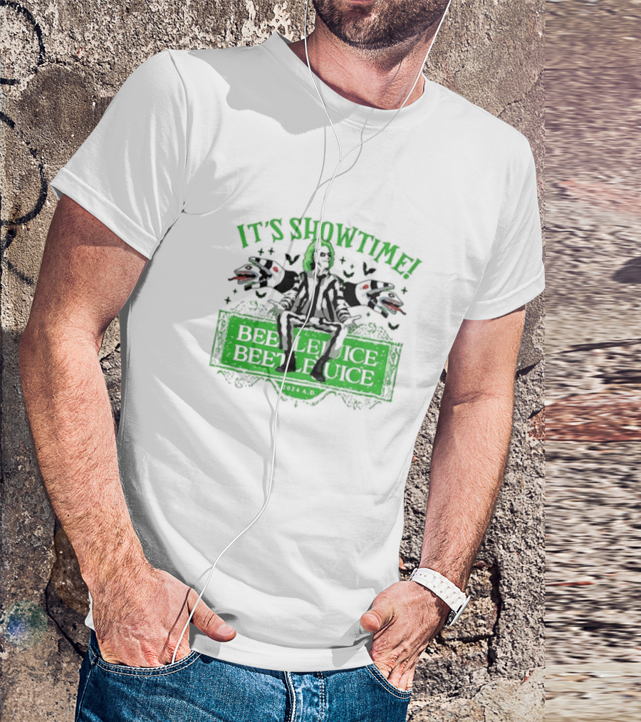 Beetlejuice Beetlejuice It's Showtime 2024 A.D. Funny Halloween Movie T-Shirt