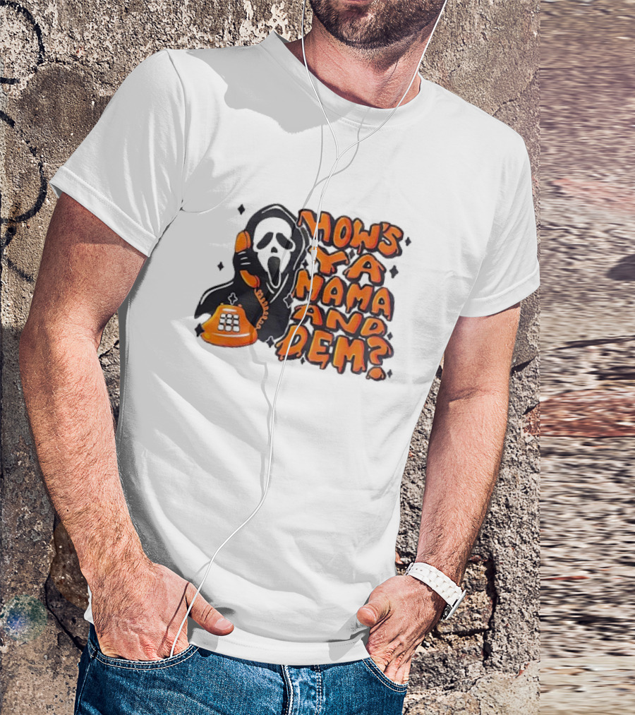 Ghostface How's Ya Mama And Dem Phone Call Retro 90s Horror T-Shirt