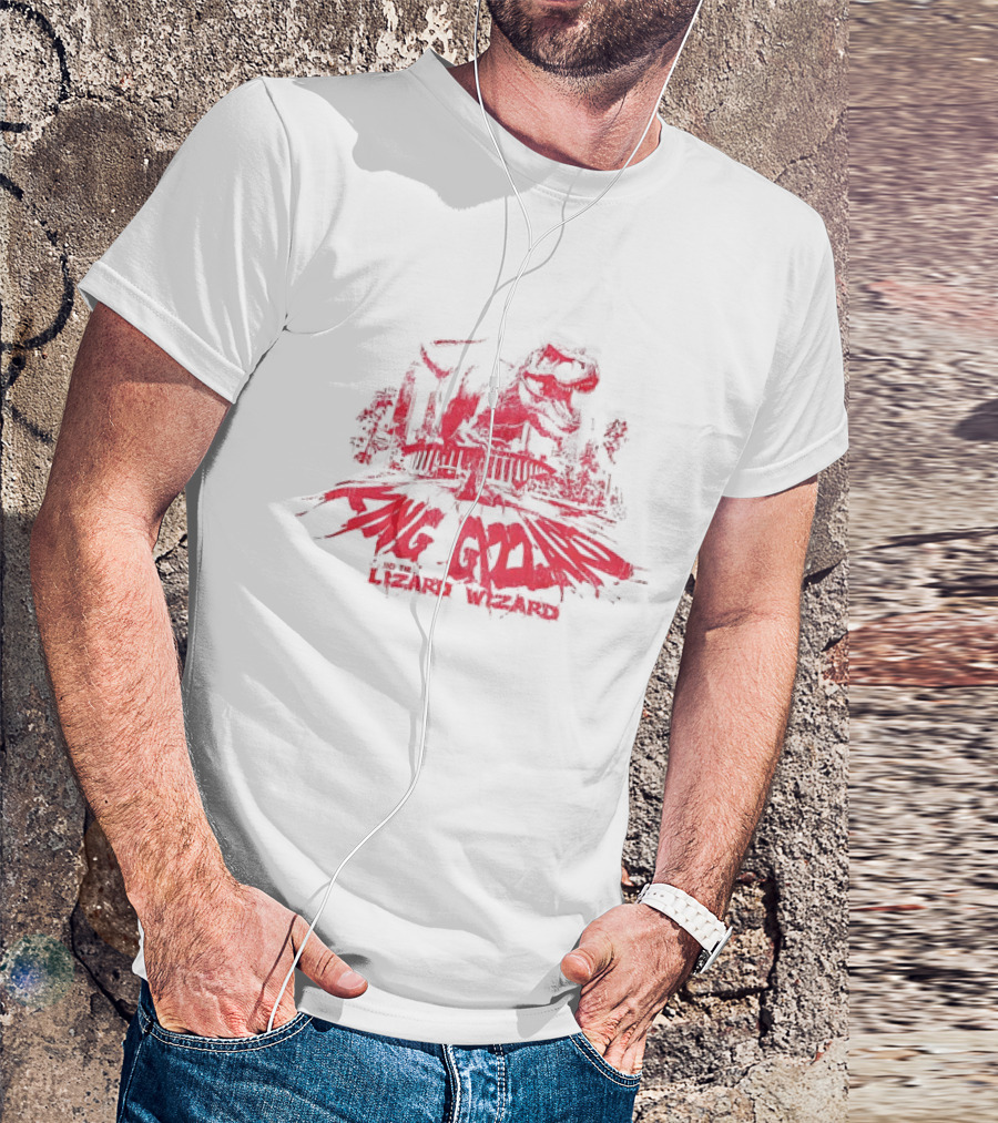 King Gizzard And The Lizard Wizard Dinosaur City Red Sketch T-Shirt