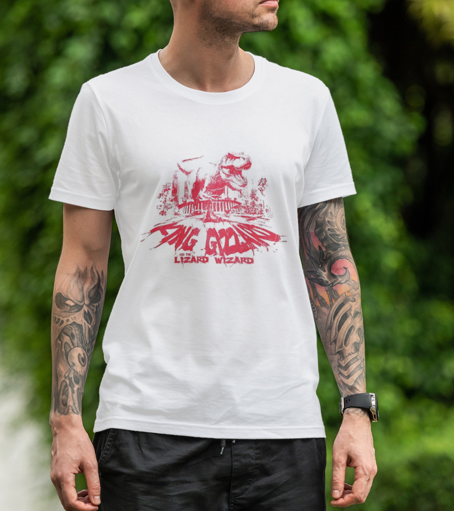 King Gizzard And The Lizard Wizard Dinosaur City Red Sketch T-Shirt