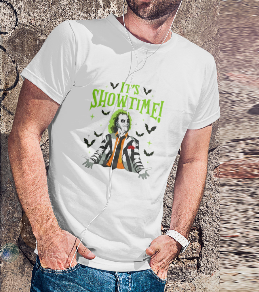 Retro Beetlejuice It's Showtime Halloween Movie T-Shirt