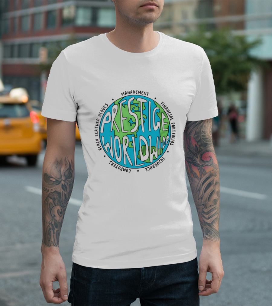 Step Brothers Prestige Worldwide Management Financial Portfolios Computers Black Leather Gloves Insurance T-Shirt