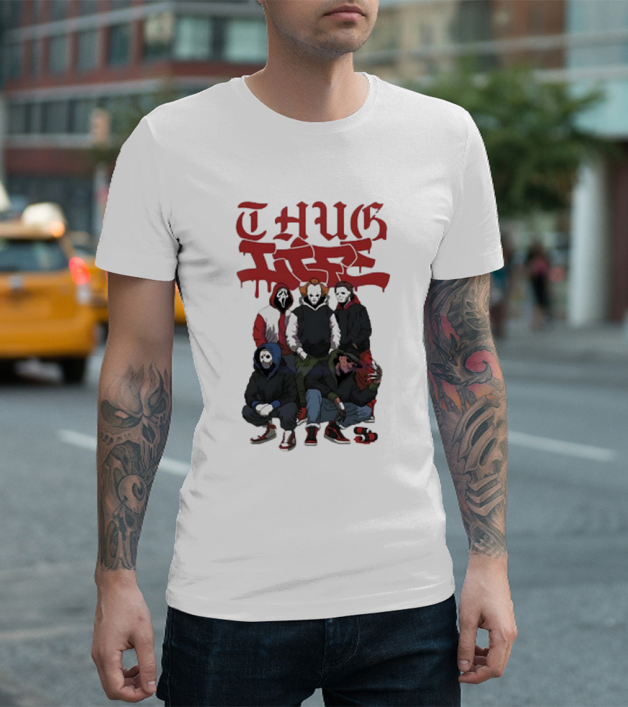 Thug Life Halloween Horror Characters Friday The 13th T-Shirt