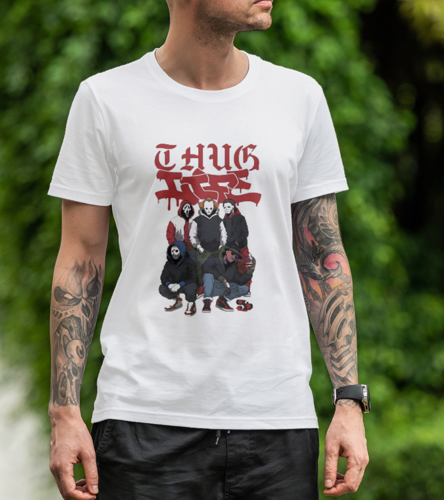 Thug Life Halloween Horror Characters Friday The 13th T-Shirt