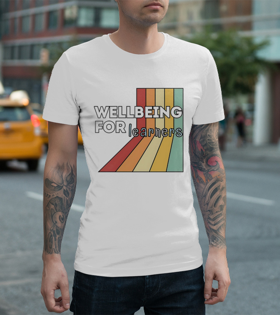 WELLBEING FOR LEARNERS Rainbow Stripes T-Shirt